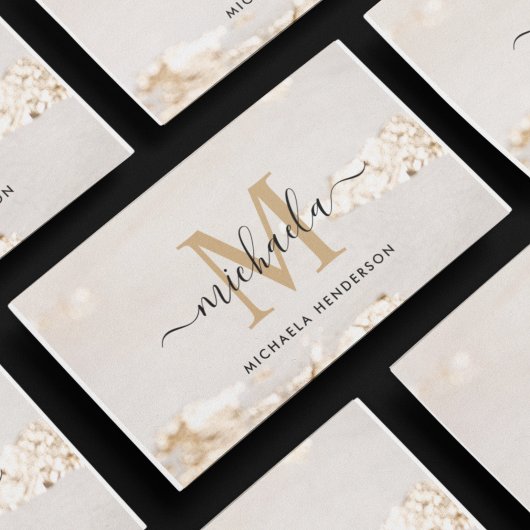 Klassische moderne Goldfolie Monogram & Name Visitenkarte