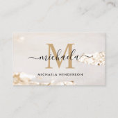 Klassische moderne Goldfolie Monogram & Name Visitenkarte (Vorderseite)