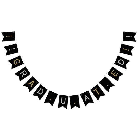 Klassische Moderne Graduierung, Silver & Gold auf  Wimpelkette (Alle)