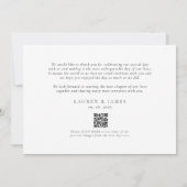 Klassische moderne Hochzeitsfoto-Collage QR-Code Dankeskarte (Rückseite)
