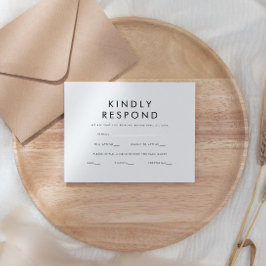 Klassische Moderne klassische Minimalhochzeit RSVP Karte