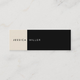 Klassische moderne Layout Schwarz & Beige Social M Mini Visitenkarte