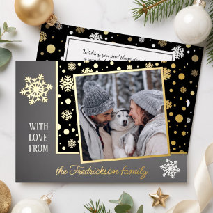Klassische moderne Liebe Weihnachtsgrüße Gold Folien Feiertagskarte