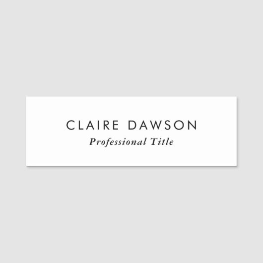 Klassische, moderne Minimal Custom Namensschild (Vorderseite)