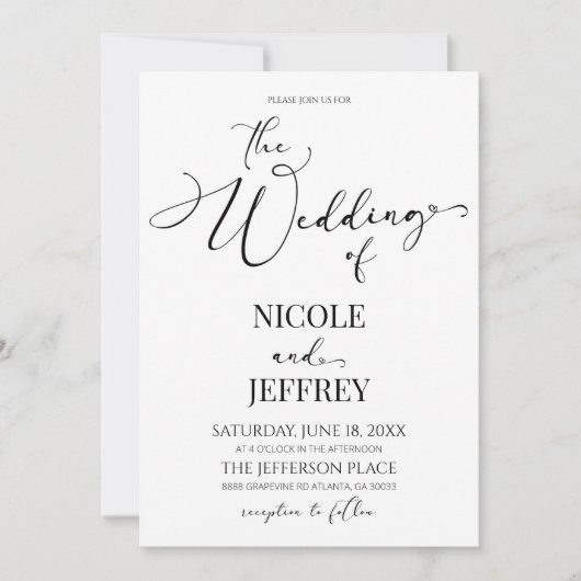 Klassische Moderne Minimal Minimalistische Einfach Einladung (Vorderseite)