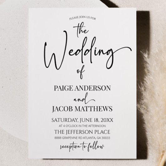 Klassische Moderne Minimal Minimalistische Einfach Einladung