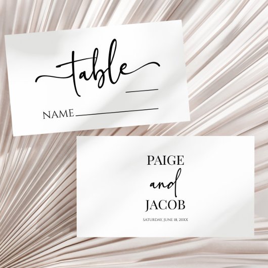 Klassische Moderne Minimal Minimalistische Einfach Platzkarte