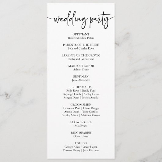 Klassische Moderne Minimal Minimalistische Einfach Programm (Rückseite)