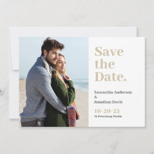 Klassische moderne Minimal-Typografie Taupe Save The Date