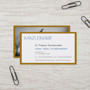 Klassische moderne Minimalistisch Blue Gold Visitenkarte