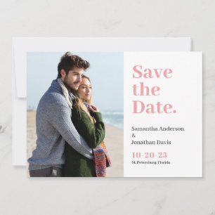 Klassische moderne minimalistische sanfte rosa Typ Save The Date