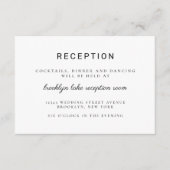 Klassische moderne Minimalistische Schwarze Hochze Begleitkarte (Vorderseite)