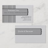 Klassische moderne PinStripe Minimalistisch Visitenkarte (Vorne/Hinten)