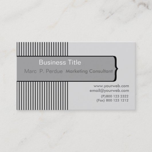 Klassische moderne PinStripe Minimalistisch Visitenkarte (Vorderseite)