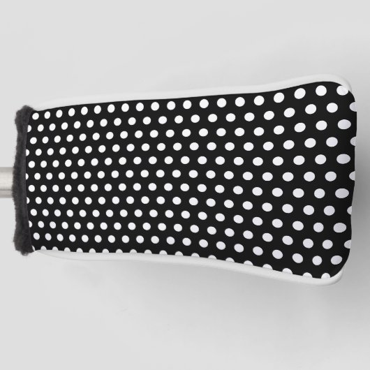 Klassische moderne Polka Dots Schwarz und Weiß Golf Headcover (Vorderseite)