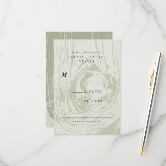 Klassische Moderne Rustikale Frühlingsblüte RSVP Karte (Vorderseite/Rückseite Beispiel)