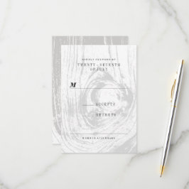 Klassische Moderne Rustikale Winterhochzeit RSVP Karte