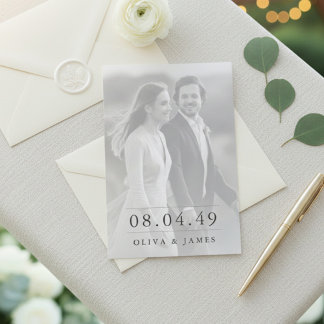 Klassische moderne Schriftzug-Foto-Hochzeitseinlad Einladung