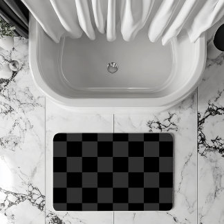 Klassische, moderne Schwarz-Smoky-Schwarz-Schachbr Badematte