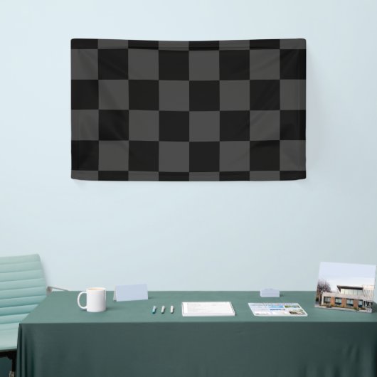 Klassische, moderne Schwarz-Smoky-Schwarz-Schachbr Banner (Messeveranstaltung)