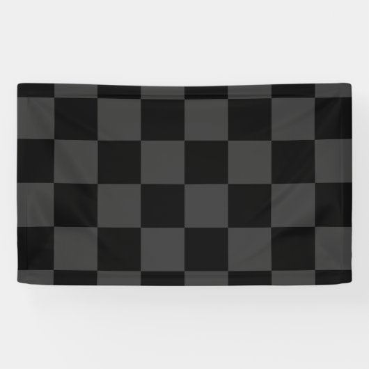 Klassische, moderne Schwarz-Smoky-Schwarz-Schachbr Banner (Horizontal)