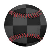 Klassische, moderne Schwarz-Smoky-Schwarz-Schachbr Baseball (Rückseite)