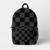 Klassische, moderne Schwarz-Smoky-Schwarz-Schachbr Bedruckter Rucksack (Vorderseite)