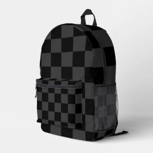 Klassische, moderne Schwarz-Smoky-Schwarz-Schachbr Bedruckter Rucksack