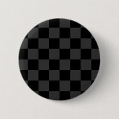 Klassische, moderne Schwarz-Smoky-Schwarz-Schachbr Button (Vorderseite)