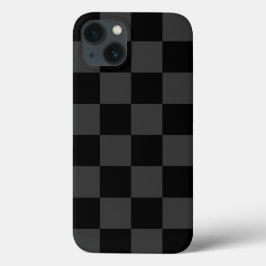 Klassische, moderne Schwarz-Smoky-Schwarz-Schachbr Case-Mate iPhone Hülle