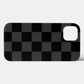 Klassische, moderne Schwarz-Smoky-Schwarz-Schachbr Case-Mate iPhone Hülle (Rückseite (Horizontal))