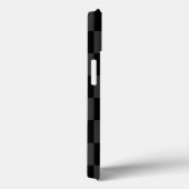 Klassische, moderne Schwarz-Smoky-Schwarz-Schachbr Case-Mate iPhone Hülle (Rückseite / Rechts)