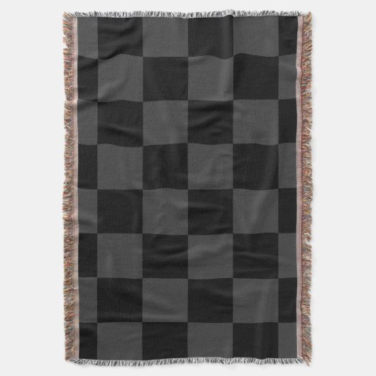 Klassische, moderne Schwarz-Smoky-Schwarz-Schachbr Decke (Vorderseite Vertikal)