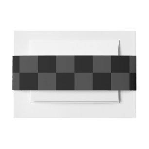 Klassische, moderne Schwarz-Smoky-Schwarz-Schachbr Einladungsbanderole