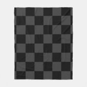 Klassische, moderne Schwarz-Smoky-Schwarz-Schachbr Fleecedecke (Vorderseite)