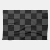 Klassische, moderne Schwarz-Smoky-Schwarz-Schachbr Geschirrtuch (Horizontal)