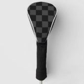 Klassische, moderne Schwarz-Smoky-Schwarz-Schachbr Golf Headcover (Vorderseite)