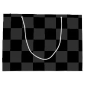 Klassische, moderne Schwarz-Smoky-Schwarz-Schachbr Große Geschenktüte (Rückseite)
