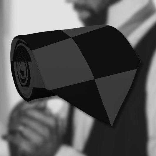 Klassische, moderne Schwarz-Smoky-Schwarz-Schachbr Krawatte