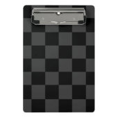 Klassische, moderne Schwarz-Smoky-Schwarz-Schachbr Mini Klemmbrett (Vorderseite)