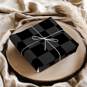 Klassische, moderne Schwarz-Smoky-Schwarz-Schachbr Seidenpapier