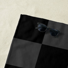 Klassische, moderne Schwarz-Smoky-Schwarz-Schachbr Strandtuch