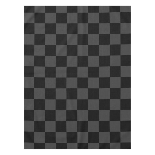 Klassische, moderne Schwarz-Smoky-Schwarz-Schachbr Tischdecke (Vorderseite)