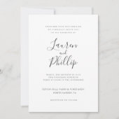 Klassische Moderne Schwarz-Weiß-Hochzeit Einladung (Vorderseite)