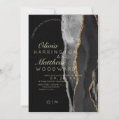 Klassische moderne Schwarz-Weiß-Hochzeit Einladung (Vorderseite)