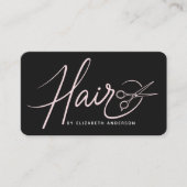 Klassische moderne Script-Haarstylist Blush Pink Visitenkarte (Vorderseite)