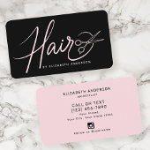 Klassische moderne Script-Haarstylist Blush Pink Visitenkarte