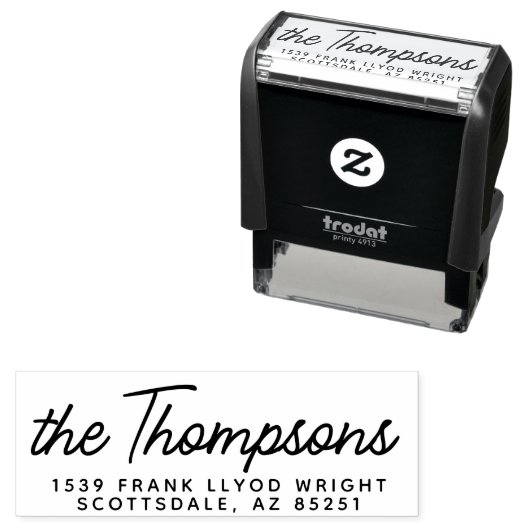 Klassische moderne Script-Hochzeitsskripte-Rücksen Permastempel (Beispiel)