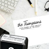 Klassische moderne Script-Hochzeitsskripte-Rücksen Permastempel