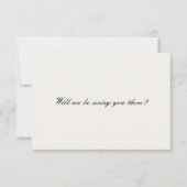 Klassische moderne Script QR Code Hochzeit RSVP Karte (Vorderseite)